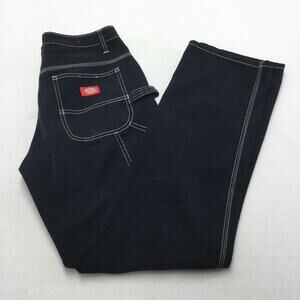Dickies Girl Pants Juniors 3/26 Black Carpenter Twill Workwear Utility Pockets